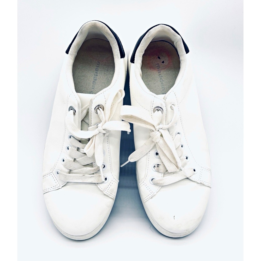 Madden Girl White Black Lace-Up Sneakers Round Toe Mens 8.5 JOS10211/JOSHEE